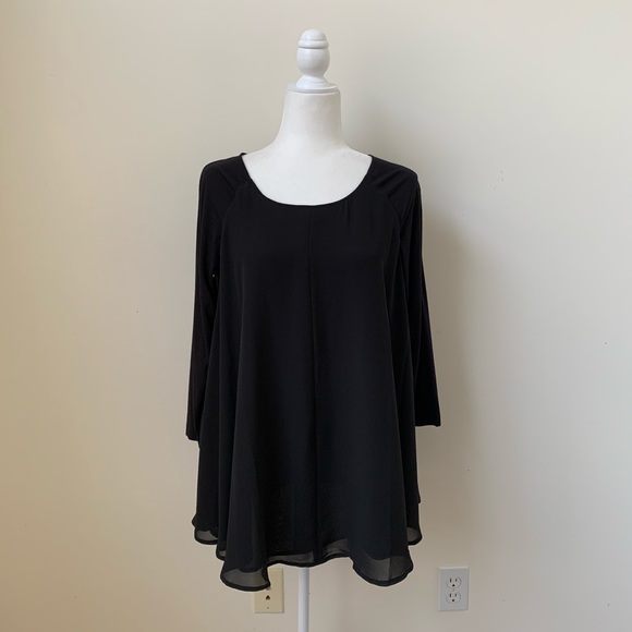 NWT Linea by Louis Dell’Olio Black Flowy Blouse - Picture 6 of 6
